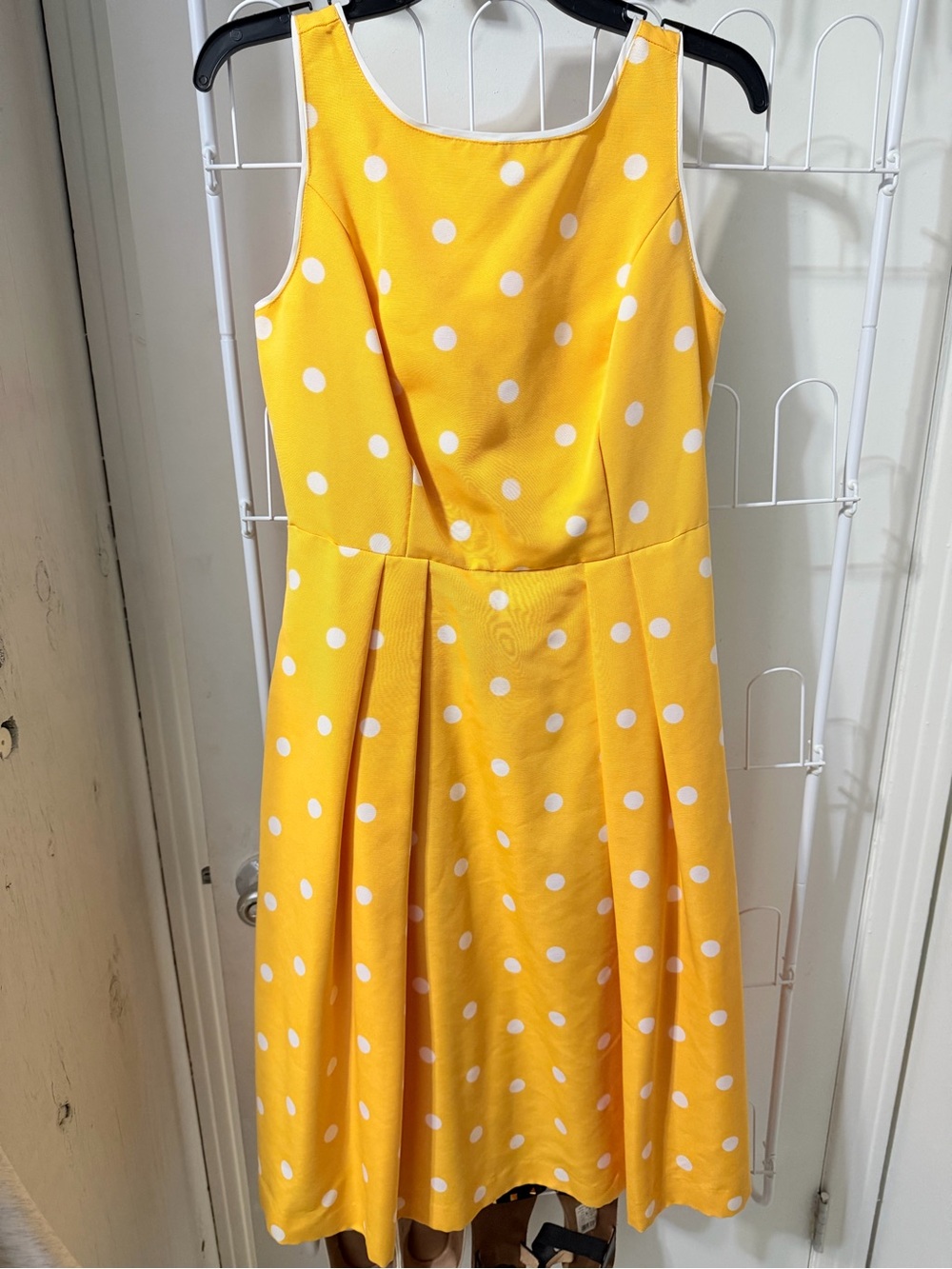 eva mendes for New York & Company Yellow Polka Dot Dress